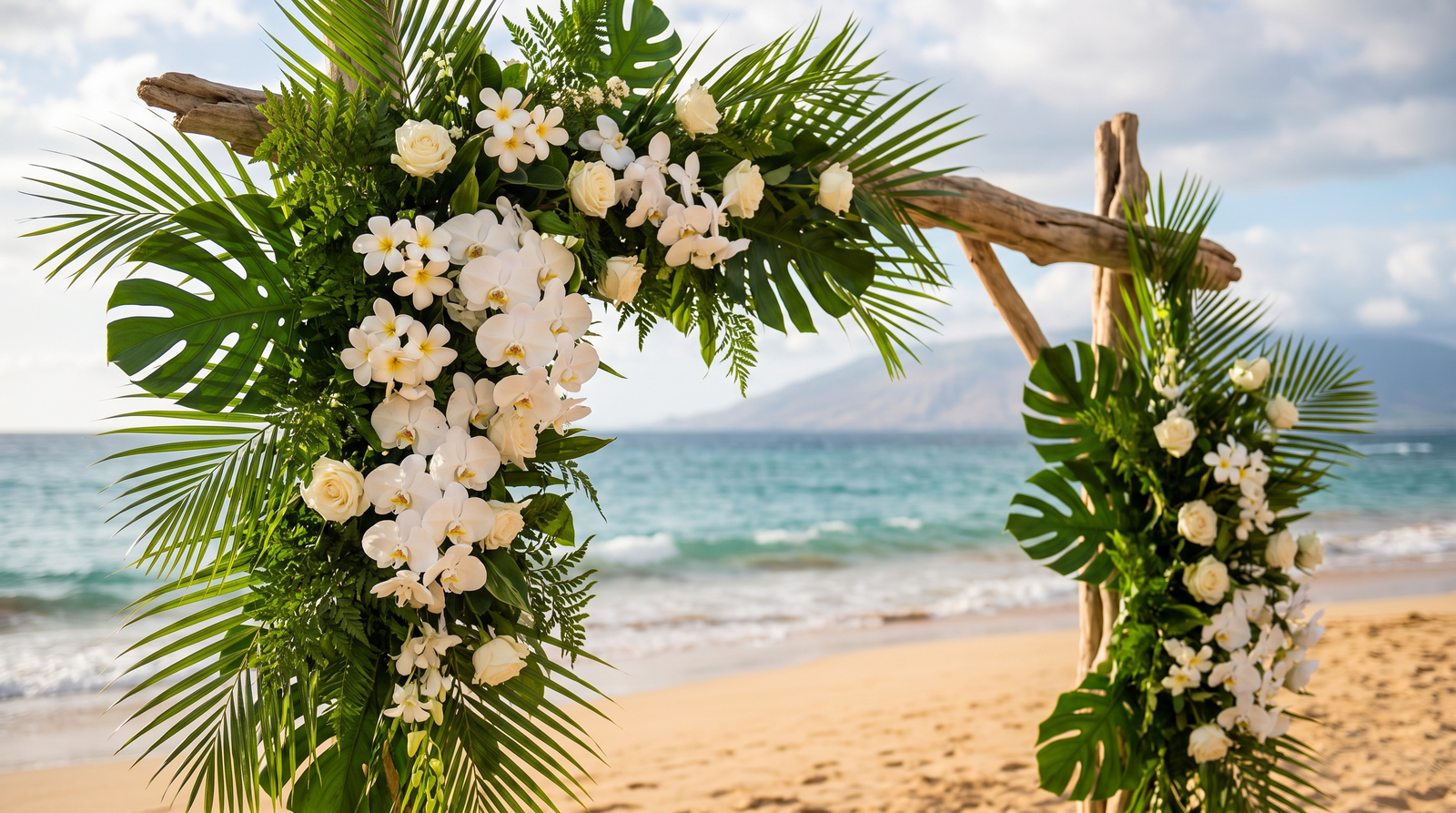 Wedding reception table setup overlooking the ocean in Puerto Vallarta