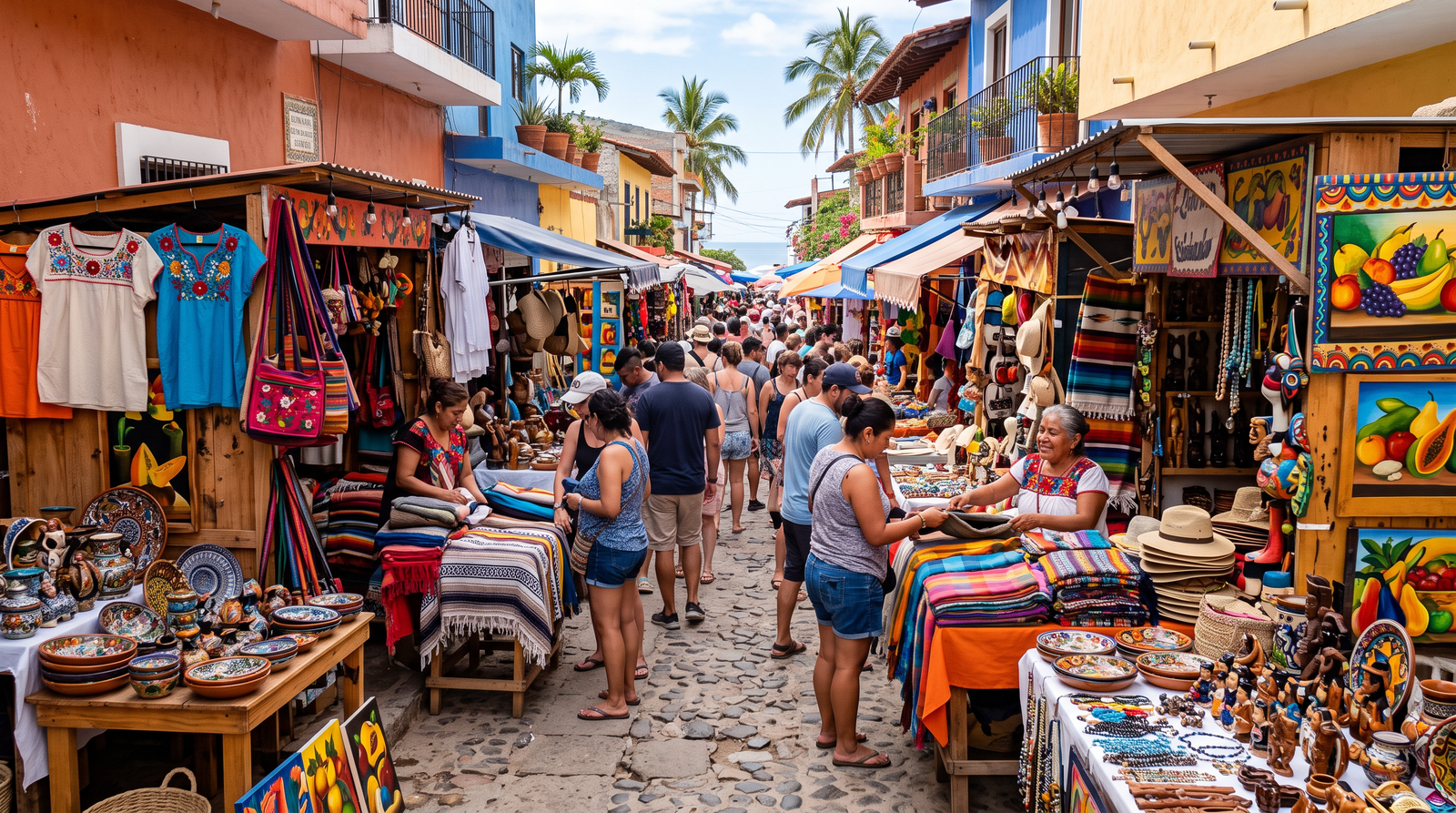Local business district in downtown Puerto Vallarta